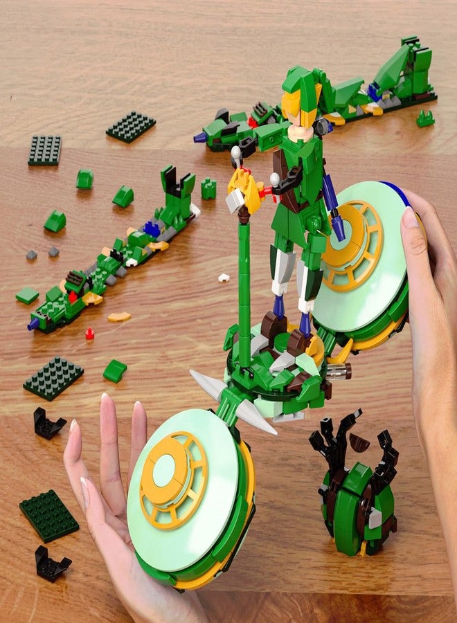 TOY PLAYER 3 in 1 BOTW Building Set, Transforms to 3 Different Figures- from Link Holding Master Sword, to Battle Robot, to Glider Bike, Compatible with Lego (850PCS) - Image 5